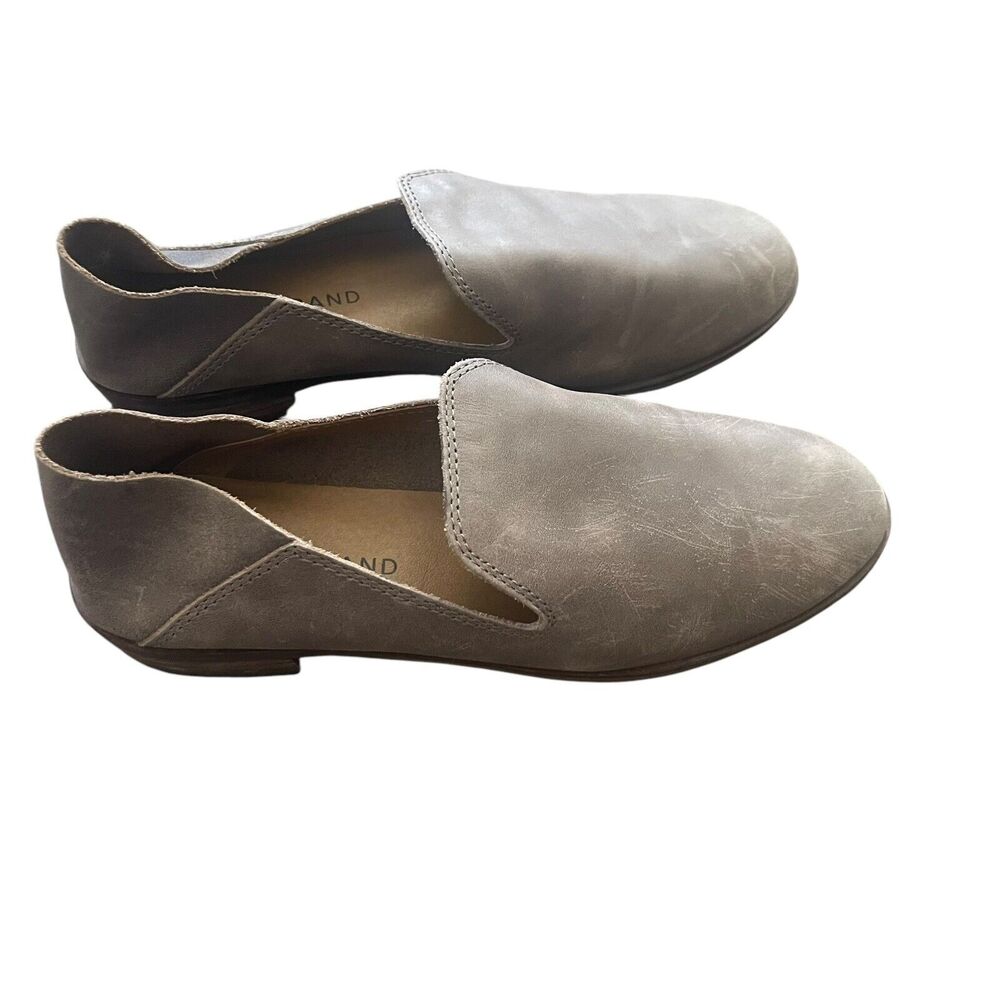 Lucky Brand Women's‎ Size 6 M Cahill Taupe Leather Loafer Flat Shoes